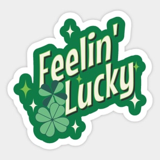 St. Patrick's Day Retro Feelin' Lucky Shamrocks Sticker